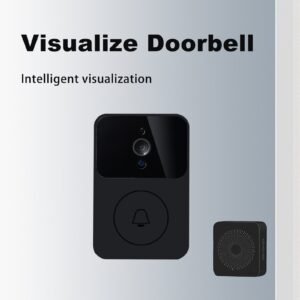 00e6f3df-2a92-4d4d-9bad-427a3429268a.jpg 1pc Wireless Video Doorbell With Camera, Wide Angle Intelligent Visual Camera, WiFi Security Door Doorbell, 2-Way Audio HD Night Vision Only Support 2.4G Wifi Camera Build In Battery