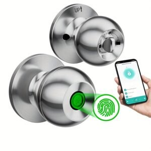 027ac1f2e7b05343f5d23f881583d7a7.jpg Smart Door Knob, Fingerprint Door Lock, Smart Lock Biometric Door Lock Fingerprint Door Knob With Tuya App Control, Suitable For Bedroom, Cloakroom, Apartments Offices, Hotels (Battery Included)