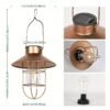 Outdoor Lanterns With Solar Power, Hanging Solar Lights Outdoors, Metal Waterproof Solar Lights With Warm White Edison Bulbs For Fence/garden/yard/porch Decoration