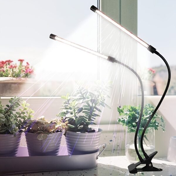 Grow Healthy Indoor Plants With 50W 84 LED Dual Head Clip Plant Lights - 4/8/12H Timer & 5 Dimmable Levels