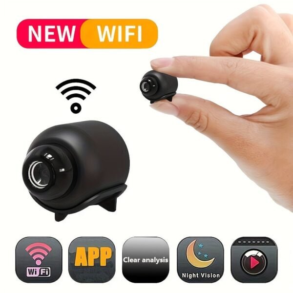 WiFi Surveillance Camera 2.4G Monitor Night Vision Motion Detection Camera Family Security Camera Monitoring Wide-angle Detection IP Camera (not Including SD Card) Without Battery, Christmas、Halloween、Thanksgiving Day Gift