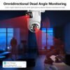 Multi lens function security camera, wireless outdoor waterproof WiFi monitoring, 2K details clear, automatic rotation, multi angle pan tilt, night vision, motion detection, two-way call security camera
