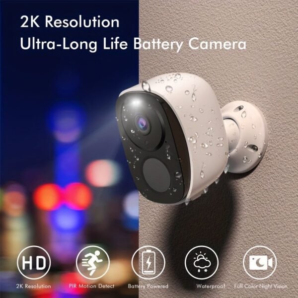 Security Camera Wireless Outdoor, 2K 3MP Night Vision With Spotlight, Wire-Free Battery Solar Powered, Human Detection, With Solar Panel, PIR Human Detection, 2-Way Talk, Waterproof, SD Card/Cloud Storage, Security Cameras Wireless Outdoor, Flood Light So