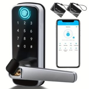2cb0a293c547024017a72982237090e2.jpg Smart Door Lock, Keyless Entry Door Lock Fingerprint Door Lock With Keypad Digital Door Lock With Handle For Home, Rental, Office And Hotel (Silvery)