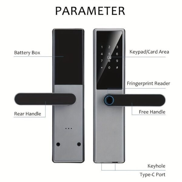 WAFU TT Lock Fingerprint Smart Door Lock Biometric Digital Electric Hotel Door Lock For Home Hotel Office