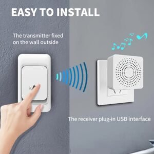 48bc2c2d7df7a91f86765505db2a2200.jpg 1pc Smart Home, USB Wireless Doorbell, Waterproof, 38 Kinds Of Chime Switching Smart Doorbell, Outdoor Electronic Doorbell, 5905.51 Inches Long Distance Remote Control Doorbell, Jingle Doorbell Wireless Call Doorbell For The Elderly