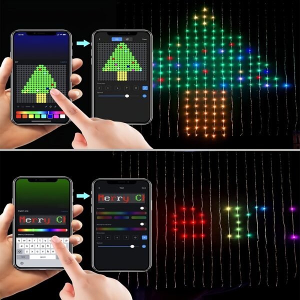 Smart Curtain Lights: Music-Sync Color Changing Lights for Home, Garden, Party & Wedding Decor - Perfect Gift for Any Occasion!