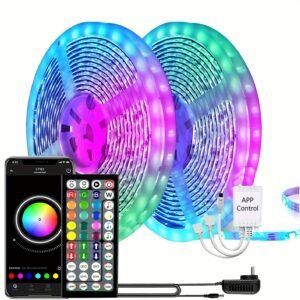 514c422612a2bc0379f60310ddf5aac6.jpg 100ft/50ft LED Strip Lights, Smart LED Lights For Bedroom, BT LED Lights APP Control, DIY Multiple Colors On One Line, Color Changing LED Lights Music Sync For Garden Decor Home Decor Living Room, Halloween, Christmas, Wedding Decor, Wall Decor, For Campi