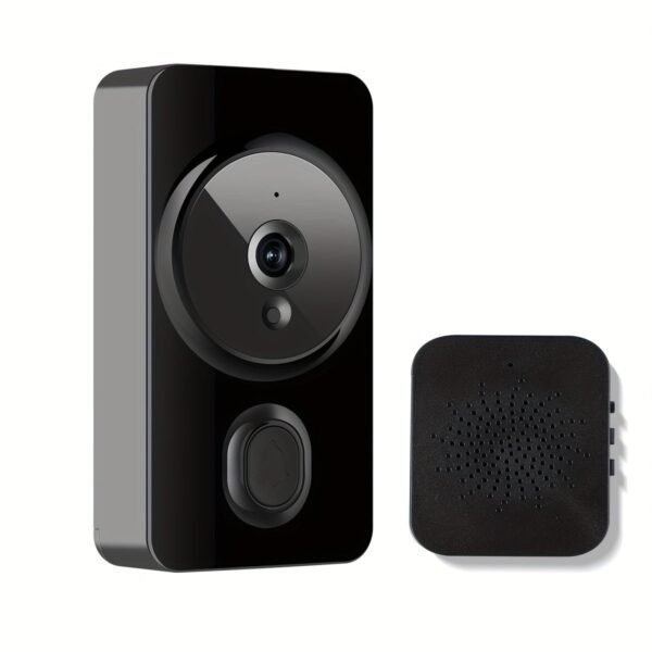 1pc Smart Wireless Doorbell, Smart 2.4G WIFI Video Doorbell, Tuya APP Smart System Control, Two-Way Intercom, Night Vision Function, Video Conversation, Family Helper (Delivered Without Battery)