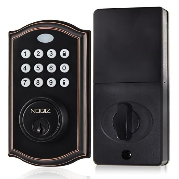 52de288d3b4ef8e24e9145c51e9e8b2d.jpg Noqiz Keyless Entry Door Lock, Smart Lock With Touchscreen Keypad, Secure Deadbolt Lock With 50 User Codes, Easy Installation, Auto Lock, Bedroom Door, Home, Apartment, M15 ORB