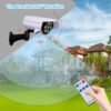 Outdoor Motion Sensor Solar Lights 2000 Lumens 77 LEDs Spotlight With Remote Controller FloodLights, Wireless Dummy Decoy Fake Security Camera for Porch Garden Patio Driveway