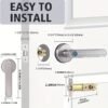 Smart Door Knob, Fingerprint Door Lock Smart Lock Biometric Door Lock Fingerprint, NO APP, Black And Silvery, Great For Bedrooms, Cloakroom, Apartments Offices, Hotels