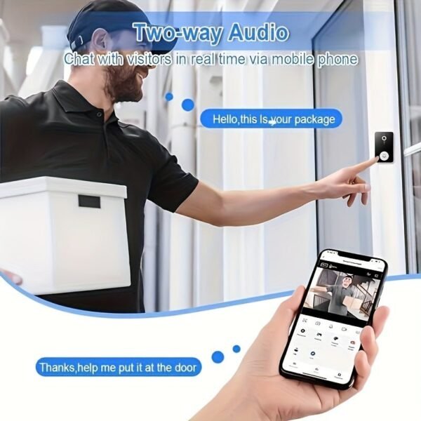 6ad81eb7-20e8-4eb7-8176-d4e29d0adf56-1.jpg Smart Doorbell, Smart Wireless Remote Video Doorbell Intelligent Visual Doorbell, Home HD Night Vision Wi-Fi Security Door Doorbell.