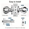 Smart Door Knob, Fingerprint Door Lock, Smart Lock Biometric Door Lock Fingerprint Door Knob With Tuya App Control, Suitable For Bedroom, Cloakroom, Apartments Offices, Hotels (Battery Included)