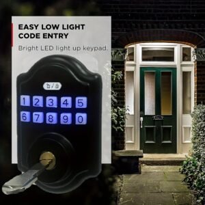 83bb8a0e20d6923094011b3d4230e4ef-1.jpg 10-Button Keypad, Transitional Electronic Door Lock, Featuring Convenient Keyless Entry, User Codes And Auto Locking