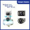 Multi lens function security camera, wireless outdoor waterproof WiFi monitoring, 2K details clear, automatic rotation, multi angle pan tilt, night vision, motion detection, two-way call security camera
