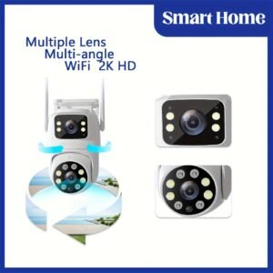 8412b545e4bb9e1792ed86ea8f05e564.jpg Multi lens function security camera, wireless outdoor waterproof WiFi monitoring, 2K details clear, automatic rotation, multi angle pan tilt, night vision, motion detection, two-way call security camera