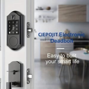 868425e97b72fc32105d9f519242adc1.jpg Smart Lock With Fingerprint Deadbolt - 5-in-1 Keyless Entry Door Locks With Keypads & App Remote Control, Waterproof Auto Smart Lock