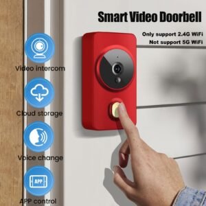 9eea6227-3721-4b5f-9c30-f9bc0469bc0a-1.jpg New Smart Video Doorbell, APP Control Phone Reminder Two-way Intercom, 2.4G Wireless Wifi For Home And Commercial Use, Night Vision With Cloud Storage Function Camera, No Hole Installation (AAA Battery Power, Shipped Without Battery)