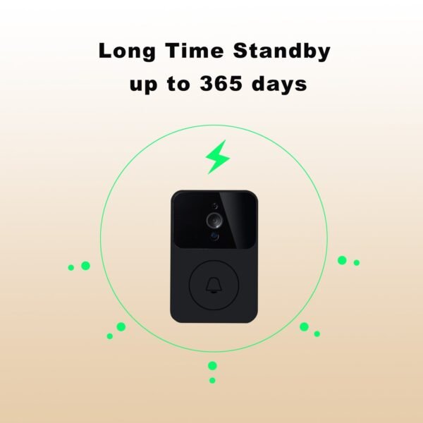 1pc Wireless Video Doorbell With Camera, Wide Angle Intelligent Visual Camera, WiFi Security Door Doorbell, 2-Way Audio HD Night Vision Only Support 2.4G Wifi Camera Build In Battery