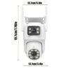 Multi lens function security camera, wireless outdoor waterproof WiFi monitoring, 2K details clear, automatic rotation, multi angle pan tilt, night vision, motion detection, two-way call security camera