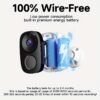 Security Cameras Wireless Outdoor, 2K 3MP Battery Powered WiFi Security Camera with Spotlight & Siren Alarm, 2-Way Audio, Color Night Vision, AI&PIR Motion Detection, AI Detection for Home Security, Works with Alexa, 2-Way Talk, Waterproof, Cloud/SD Stora