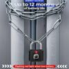 Fingerprint Padlock, Smart Padlock, Locker Lock, Biometric Metal Keyless Fingerprint Lock, Waterproof, For Gym Locker, School Locker, Luggage, Backpack, Suitcase, Black