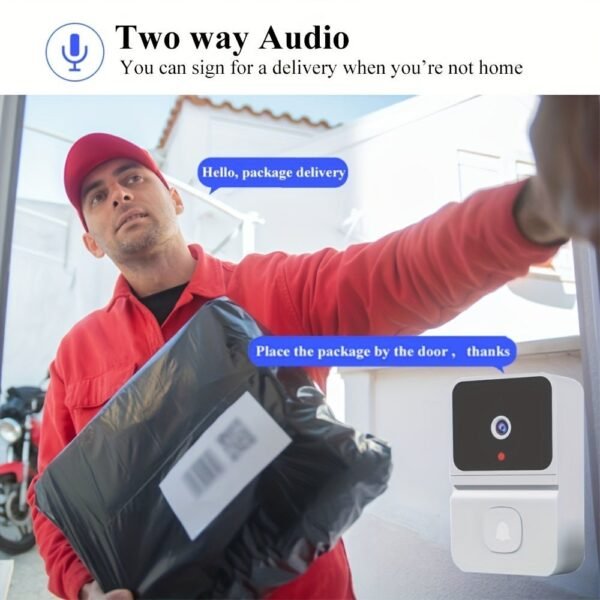 1pcs Smart Visual Doorbell, Wireless Wifi Household Low Power Consumption Long Standby, APP Remote Intercom, Free Rolling Cloud Storage (build In Battery)