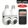 Light Bulb Security Cameras Indoor Wireless WiFi Camera 2.4GHz, 360 Degree, E27 Light Socket Screw In Security Cameras For Home Security Safe Cam Lightbulb Cameras Night Vision, 355° Pan/Tilt For Home Security Safe Light Bulb Cameras Indoor/outdoor, HD 10