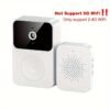 1pc Doorbell Camera Wireless, Intelligent Visual Doorbell Home Intercom HD Night Vision WiFi Rechargeable Security Door Doorbell, Two-Way Calls, Photo, Recording, APP Control, Voice Change Function (White) Build-in Battery.