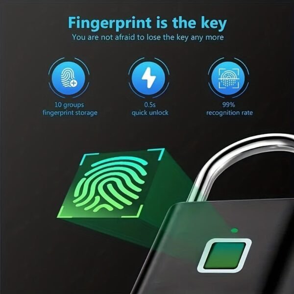 c920ea98a70fbed48bdbac2fdd770bfb.jpg Smart Fingerprint Padlock USB Rechargeable Door Lock Biometric Thumbprint Door Padlocks Zinc Alloy Smart Life Unlock