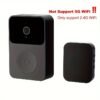 1pc Doorbell Camera Wireless, Intelligent Visual Doorbell Home Intercom HD Night Vision WiFi Rechargeable Security Door Doorbell, Two-Way Calls, Photo, Recording, APP Control, Voice Change Function (White) Build-in Battery.