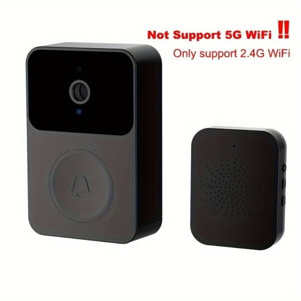 1pc Doorbell Camera Wireless, Intelligent Visual Doorbell Home Intercom HD Night Vision WiFi Rechargeable Security Door Doorbell, 2-Way Calls, Photo, Recording, APP Control, Voice Change Function, Cloud Storage (White) Build-in Battery.