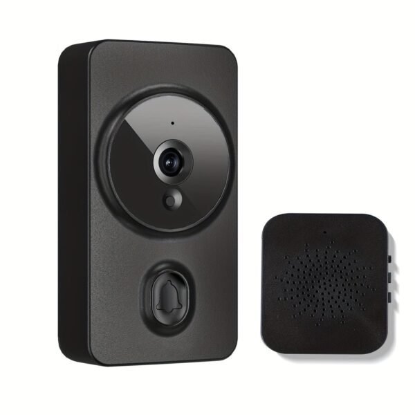 1pc Smart Wireless Doorbell, Smart 2.4G WIFI Video Doorbell, Tuya APP Smart System Control, Two-Way Intercom, Night Vision Function, Video Conversation, Family Helper (Delivered Without Battery)