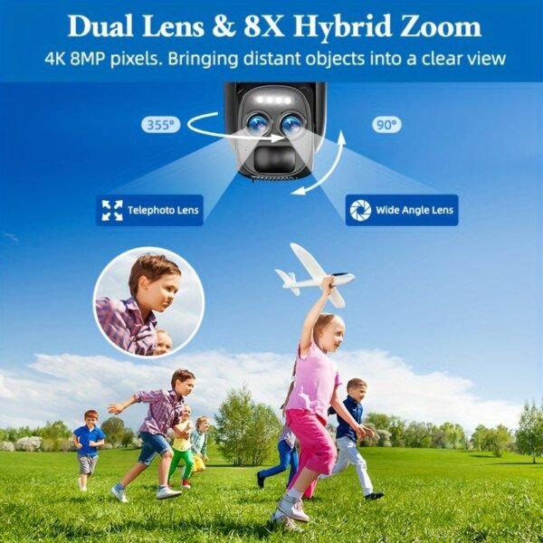 3G/4G LTE EU Cellular Security Camera Solar With SIM Card (Verizon AT&T T-Mobile), Wireless Outdoor No WiFi Security Camera, 2K HD PTZ Night Vision Motion Detection 2 Way Talk SD&Cloud Storage(Support Europe Coutries Only )