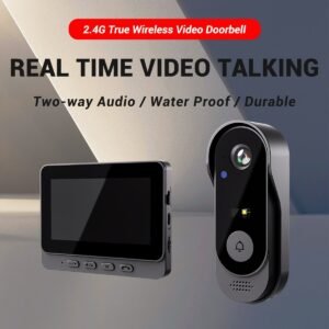 dda60e64-55a8-48ef-b42c-c991292060ea.jpg 1 Set, Waterproof True Wireless Video Doorbell, 480P Camera Pixel, With 4.3 Inch Screen Real Time Indoor Monitor, No App Required, No Network Required, Friendly Using For Elders, Support SD Card Slot Saving Images & Videos, Local Storage