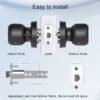 GHome Smart Fingerprint Door Lock with Keypad Door Knob, Biometric Door Smart Lock & App Control, Suitable for wooden or steel doors from 3.5-5.5 cm/ 1.38-2.17 inch, Interior Door Knob with Key Great for Bedroom, Apartments, Offices and Hotels