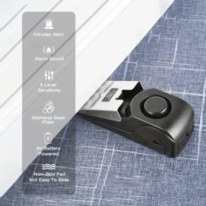 ef1cf44e2fd06d1fc4115ff1d17c5eaf.jpg 120dB Intruder Alert: Door Stop Alarm - The Ultimate Security Wedge For Home, Traveling & Hotel
