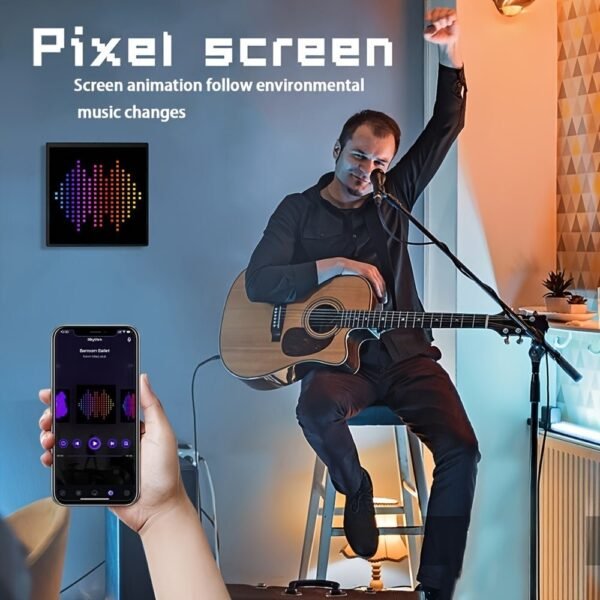 LED Pixel Display, Programmable LED Screen, App Control Customizable DIY Text Pattern Animation, Wall Mounted Or Desktop Use, Ideal For Home Decor, Art Creation, Game Room, Bars, Car Windshields, Commercials, Hotels, Christmas Gifts