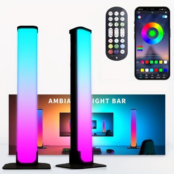 2pcs Smart LED Light Bars, RGB Night Light With Remote Control And APP Control, Music Sync Backlight For Gaming TV Bedroom Decoration, Desktop Lamp