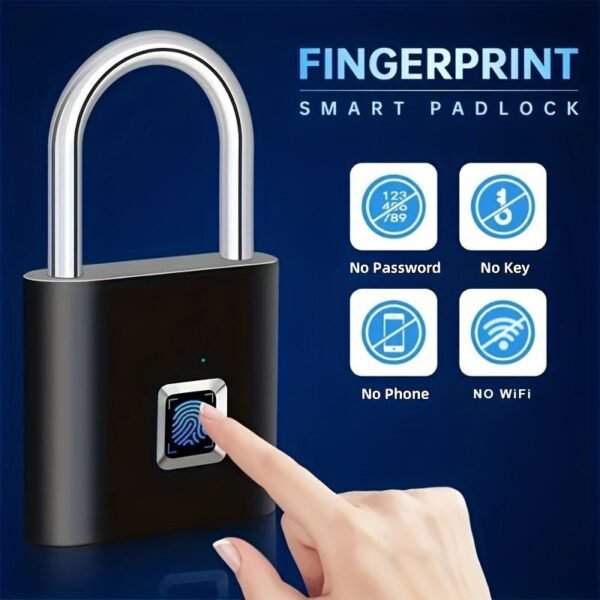 f828db5cfbaadcaa514664a1ed4f01b6.jpg Smart Fingerprint Padlock USB Rechargeable Door Lock Biometric Thumbprint Door Padlocks Zinc Alloy Smart Life Unlock