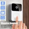 1pc Doorbell Camera Wireless, Intelligent Visual Doorbell Home Intercom HD Night Vision WiFi Rechargeable Security Door Doorbell, Two-Way Calls, Photo, Recording, APP Control, Voice Change Function (White) Build-in Battery.