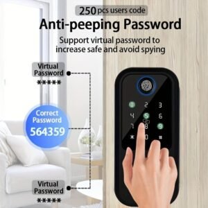 fbac8f45c0a65ff81c29ea515d4a797a-1.jpg The Keyboard Lock With Handle And Intelligent Biometric Fingerprint Lock Is Suitable For Front Doors, Providing Keyless Entry. The Automatic Door Bolt Lock Is Suitable For Homes, Hotels, Apartments, And Offices.