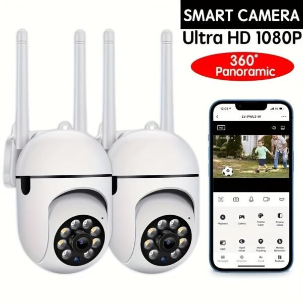 Camera and Color Night Vision Wireless 1080p HD Indoor/Outdoor Camera Bidirectional Audio Wireless Safety Camera Pan/Tilt/Zoom Wi Fi Smart Home Safety Camera and Pet Movement Tracking Color Night Vision Bidirectional Audio